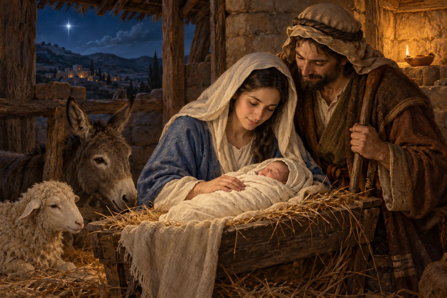 Artistic biblical scene: An Extraordinary Beginning